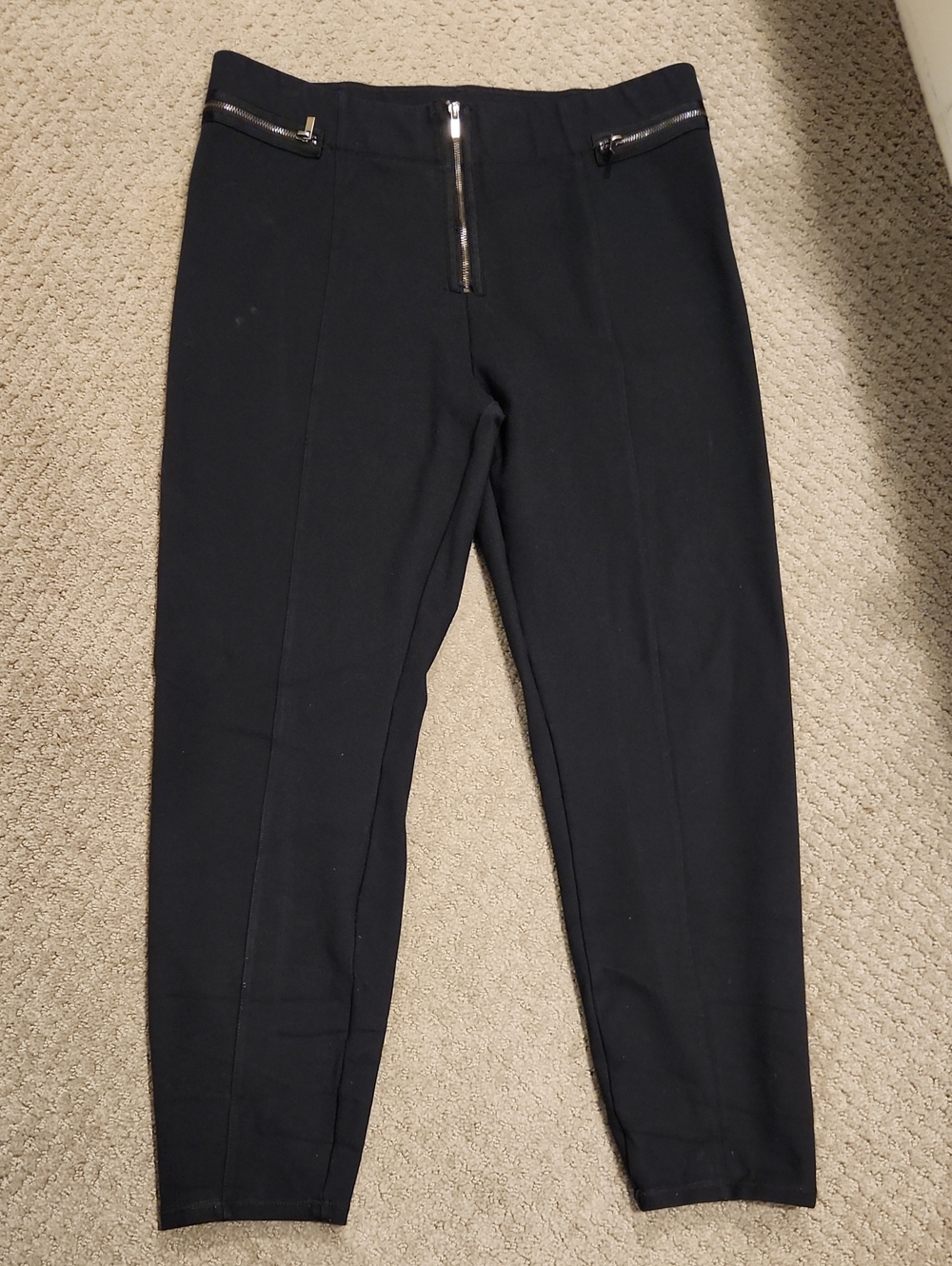 Abercrombie & Fitch Black Slim Ponte Pants with Front Zip XL